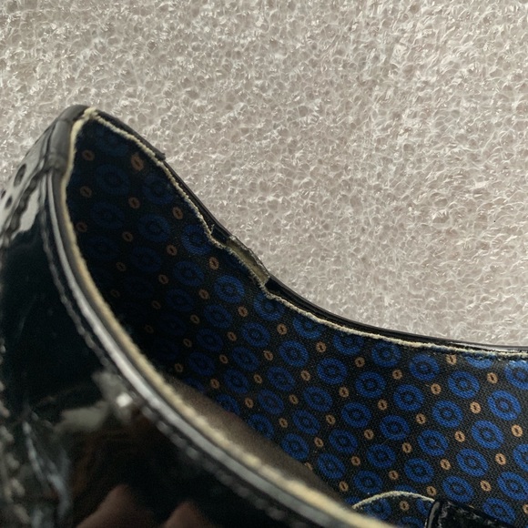 Dexflex Comfort Shoes 6 Heeled Brogue Black Patent - Picture 4 of 7